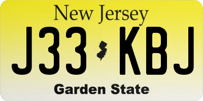 NJ license plate J33KBJ