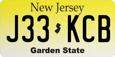 NJ license plate J33KCB