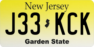NJ license plate J33KCK