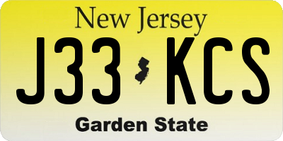 NJ license plate J33KCS