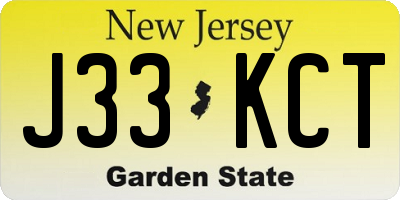 NJ license plate J33KCT