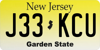 NJ license plate J33KCU