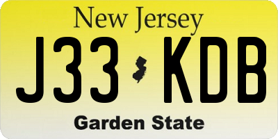 NJ license plate J33KDB