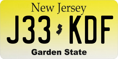NJ license plate J33KDF