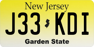 NJ license plate J33KDI