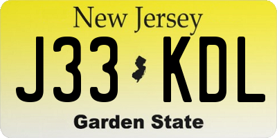 NJ license plate J33KDL
