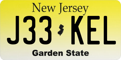 NJ license plate J33KEL