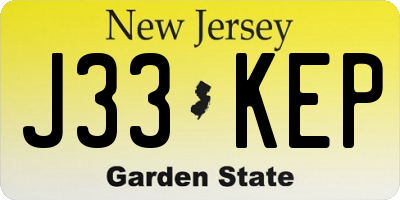 NJ license plate J33KEP