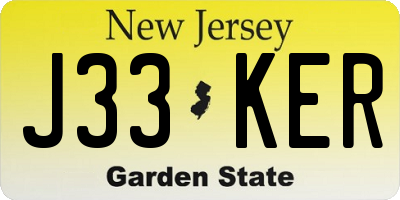 NJ license plate J33KER