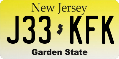 NJ license plate J33KFK