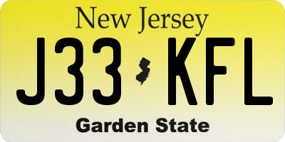 NJ license plate J33KFL