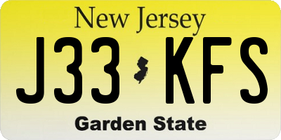 NJ license plate J33KFS