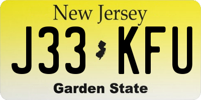 NJ license plate J33KFU