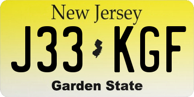 NJ license plate J33KGF