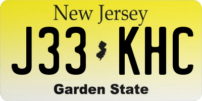 NJ license plate J33KHC