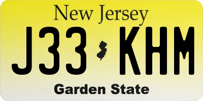 NJ license plate J33KHM