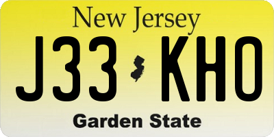 NJ license plate J33KHO