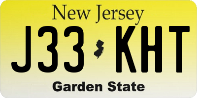 NJ license plate J33KHT