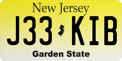 NJ license plate J33KIB