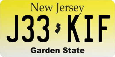 NJ license plate J33KIF