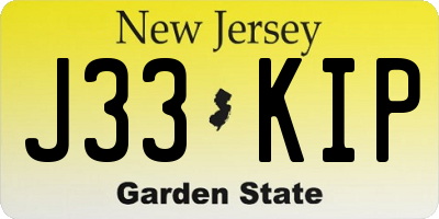 NJ license plate J33KIP