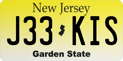 NJ license plate J33KIS