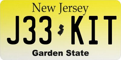 NJ license plate J33KIT