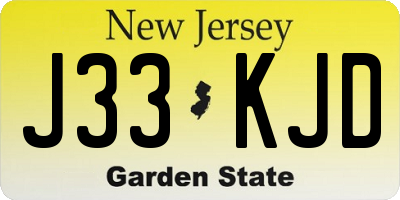 NJ license plate J33KJD