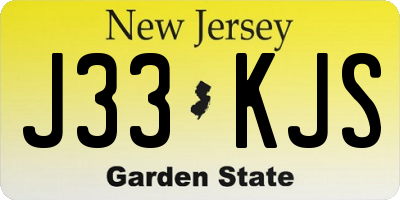 NJ license plate J33KJS