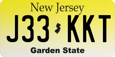 NJ license plate J33KKT