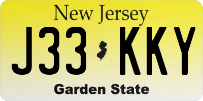 NJ license plate J33KKY