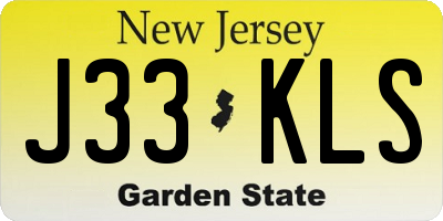 NJ license plate J33KLS