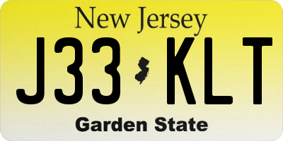 NJ license plate J33KLT