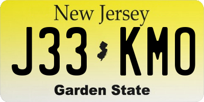 NJ license plate J33KMO