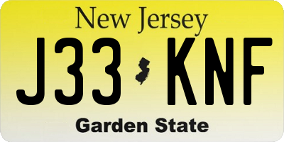 NJ license plate J33KNF