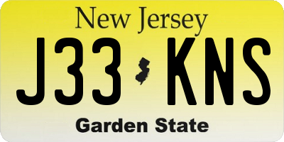 NJ license plate J33KNS