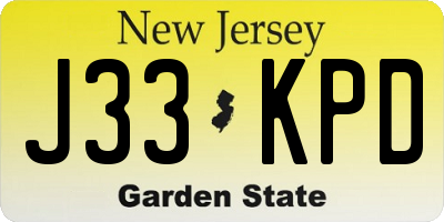 NJ license plate J33KPD