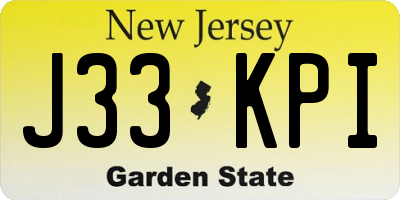 NJ license plate J33KPI