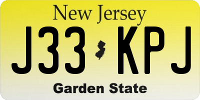 NJ license plate J33KPJ