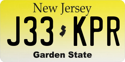 NJ license plate J33KPR