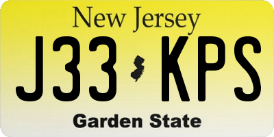 NJ license plate J33KPS