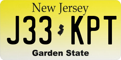 NJ license plate J33KPT