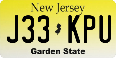 NJ license plate J33KPU
