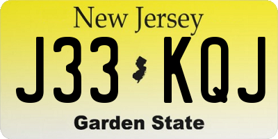 NJ license plate J33KQJ