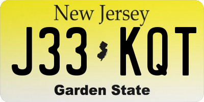 NJ license plate J33KQT