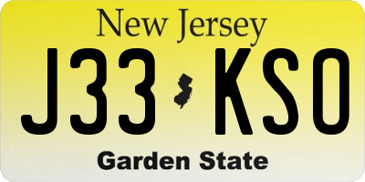NJ license plate J33KSO