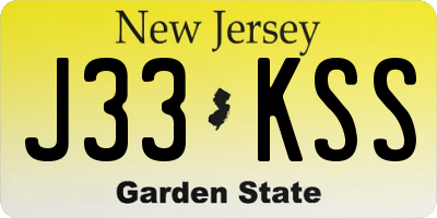 NJ license plate J33KSS