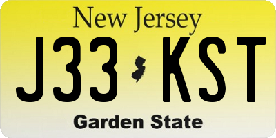 NJ license plate J33KST