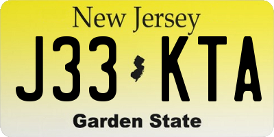 NJ license plate J33KTA