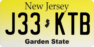 NJ license plate J33KTB